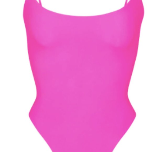 SKIMS Other - (2251) SKIMS FITS EVERYBODY CAMI THONG BODYSUIT - NEON PINK
